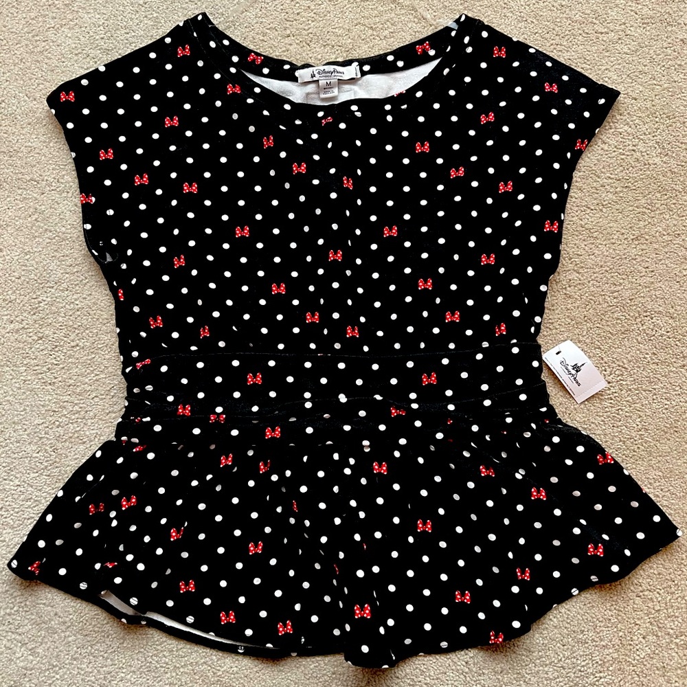 Disney Park Minnie Dots Peplum Shirt